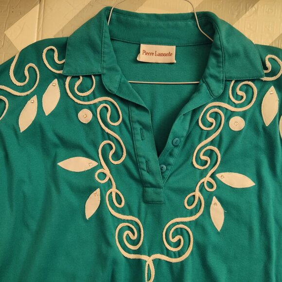 𝅺vintage Pierre Lamonte top Size M - Picture 3 of 3